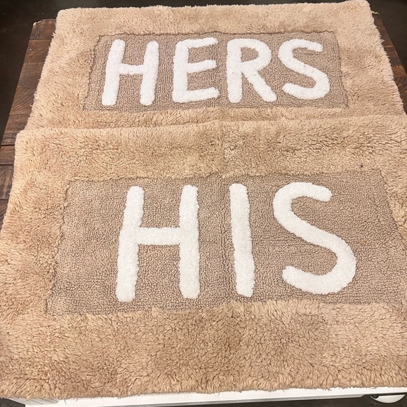 Tan and Cream Bath Mat Set - Picture 1 of 1